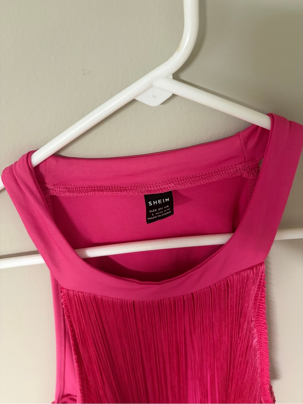 Fringe Tank Top in Hot Pink Y2K Clubwear Western Cowgirl Stagecoach Womens L - Picture 3 of 4